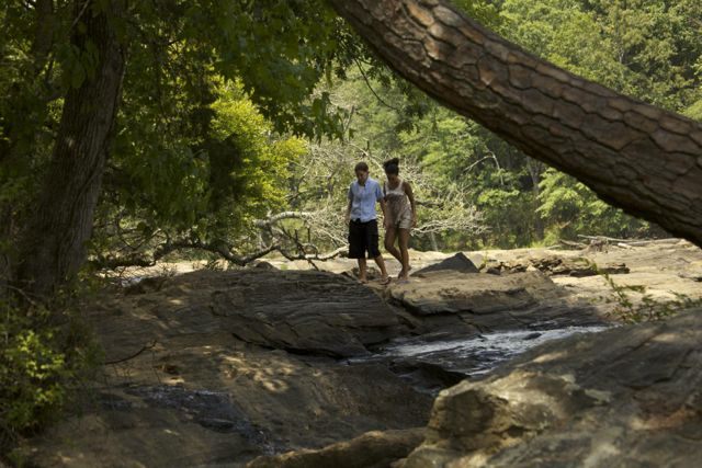 Aliza and Jamie at the stream