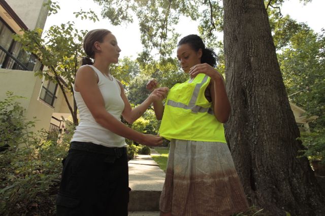 Aliza and Jamie dress up