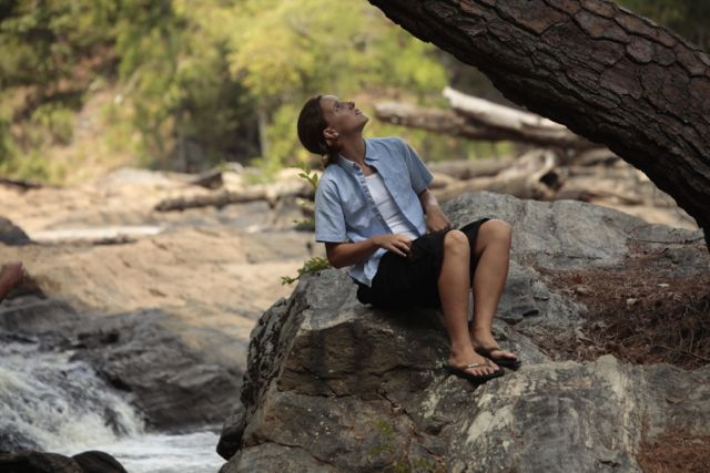 Aliza and Jamie at the stream