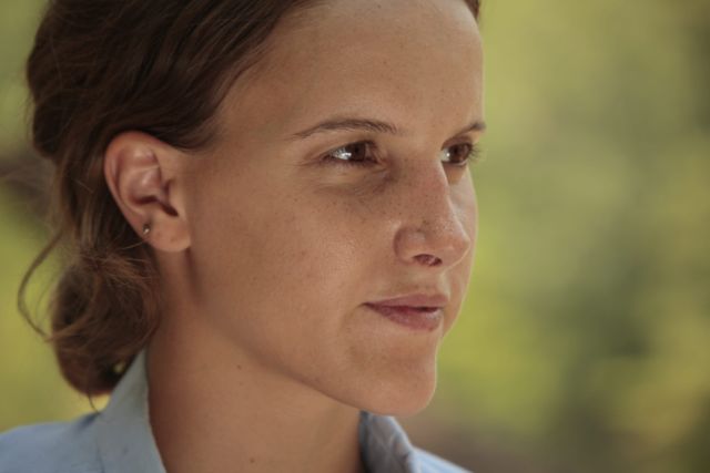 Aliza and Jamie at the stream