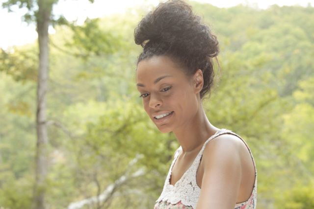 Aliza and Jamie at the stream