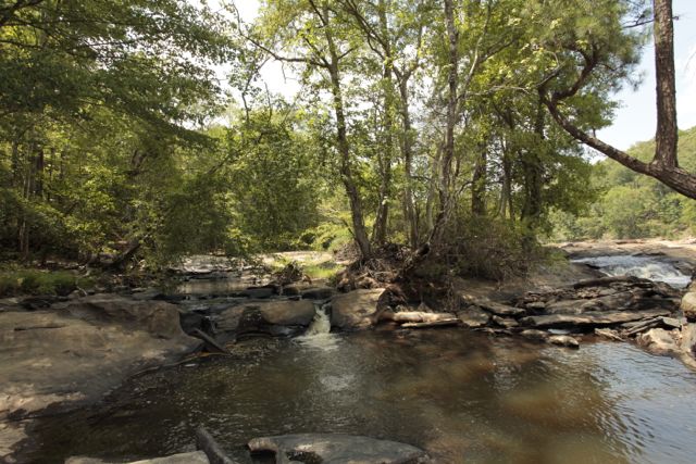 Aliza and Jamie at the stream