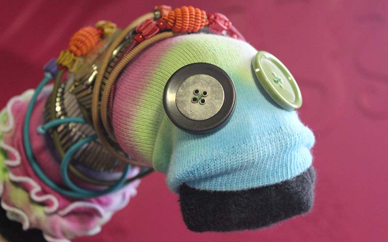 Tanisa with sock puppet