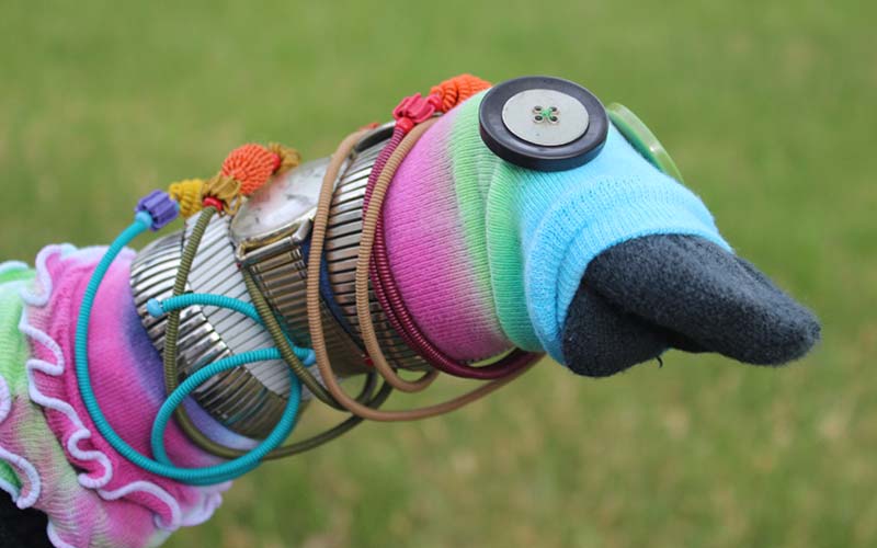 Tanisa with sock puppet